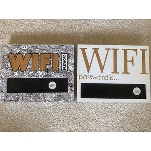 Wooden WiFi sign with chalk blackboard - multiple